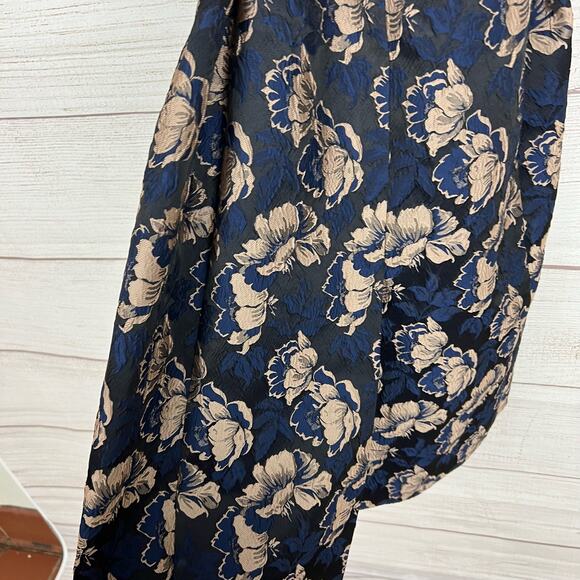 Brooks Brothers Navy and Beige Floral Dress - Picture 6 of 11